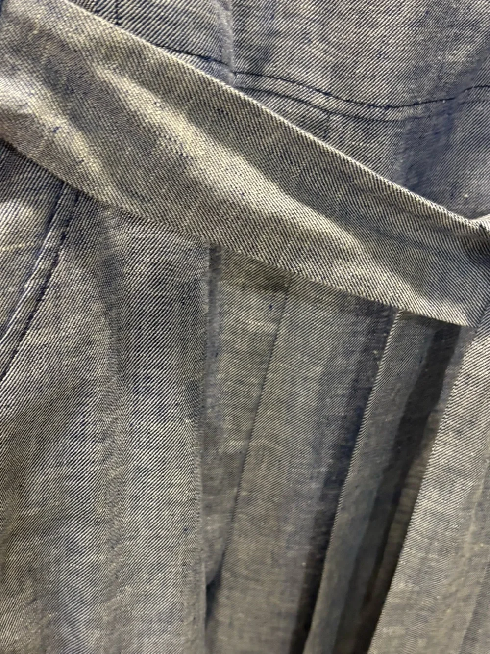 J. Crew Light Chambray Blue Sleeveless Jumpsuit with Waist Tie